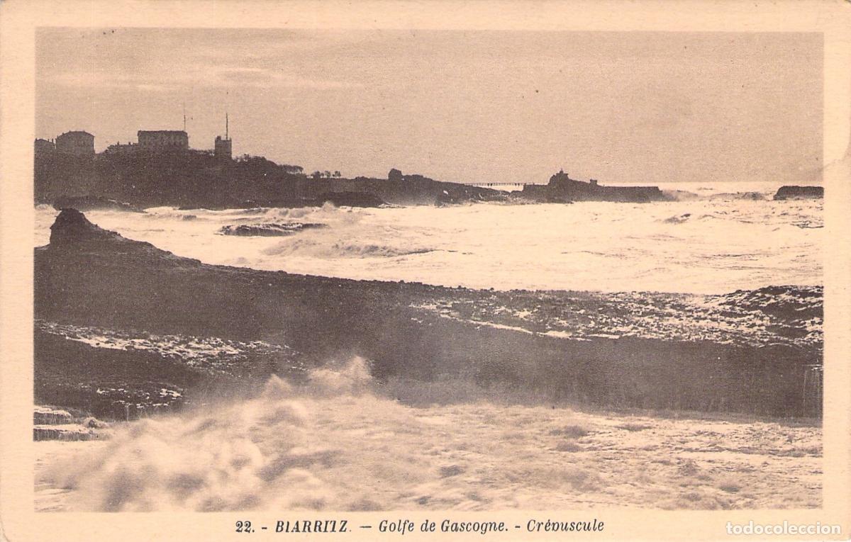 Cartoline: Postal de Biarritz: Crep&uacute;sculo en el Golfo de Vizcaya