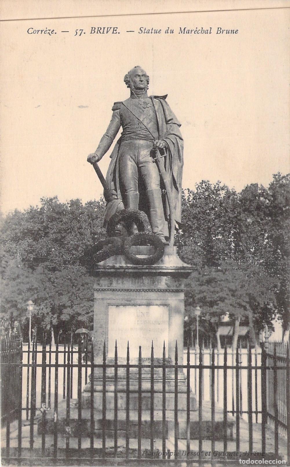 Cartoline: Postal Estatua del Mariscal Brune en Brive, Corr&egrave;ze, Francia