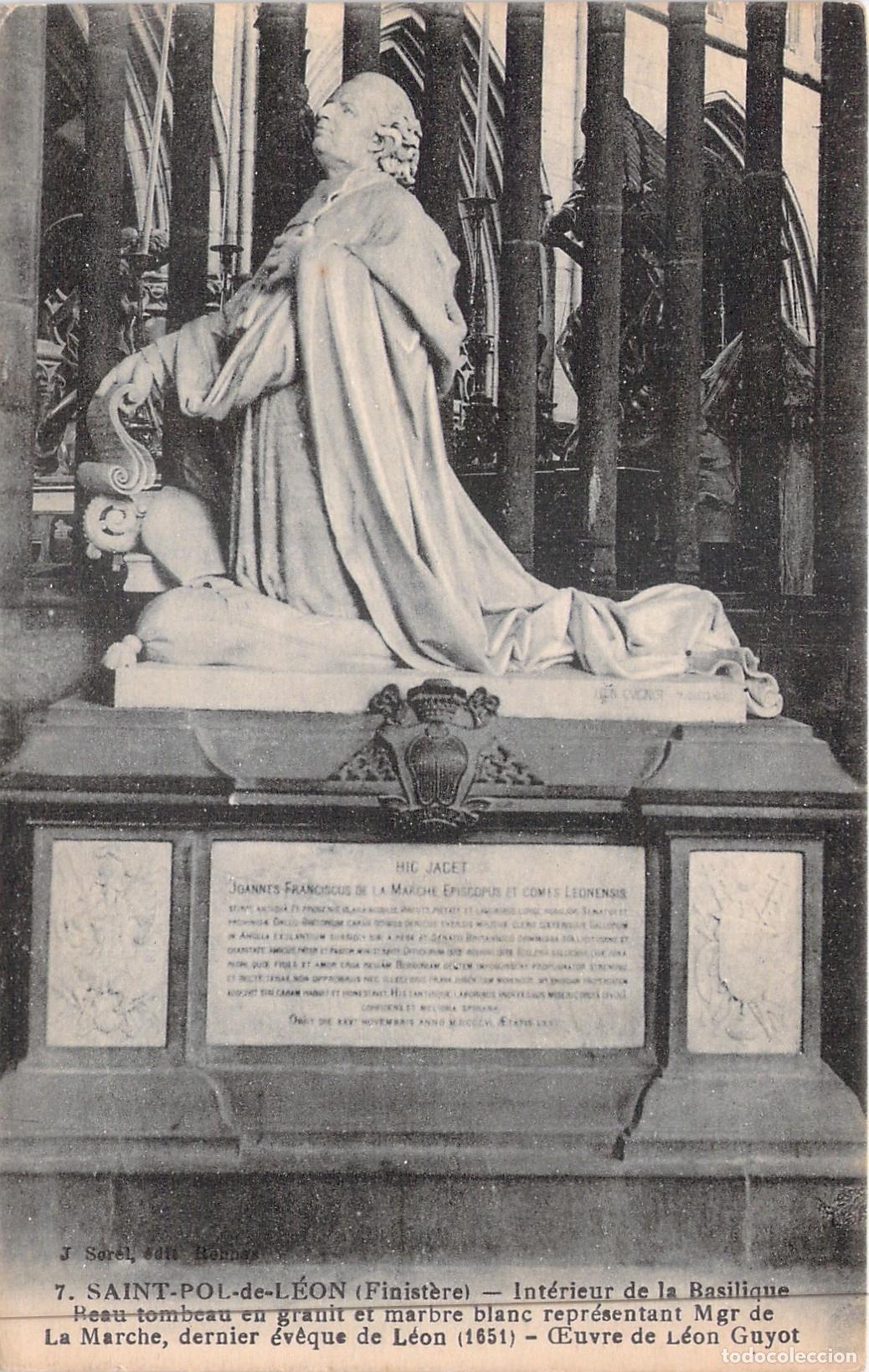 Postcards: Postal Tumba de Mgr de La Marche Bas&iacute;lica Saint-Pol-de-L&eacute;on