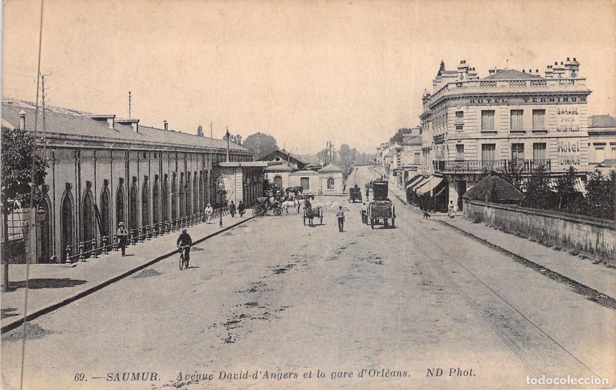 Postales: Postal Saumur Avenue David-d'Angers y Estaci&oacute;n de Orl&eacute;ans