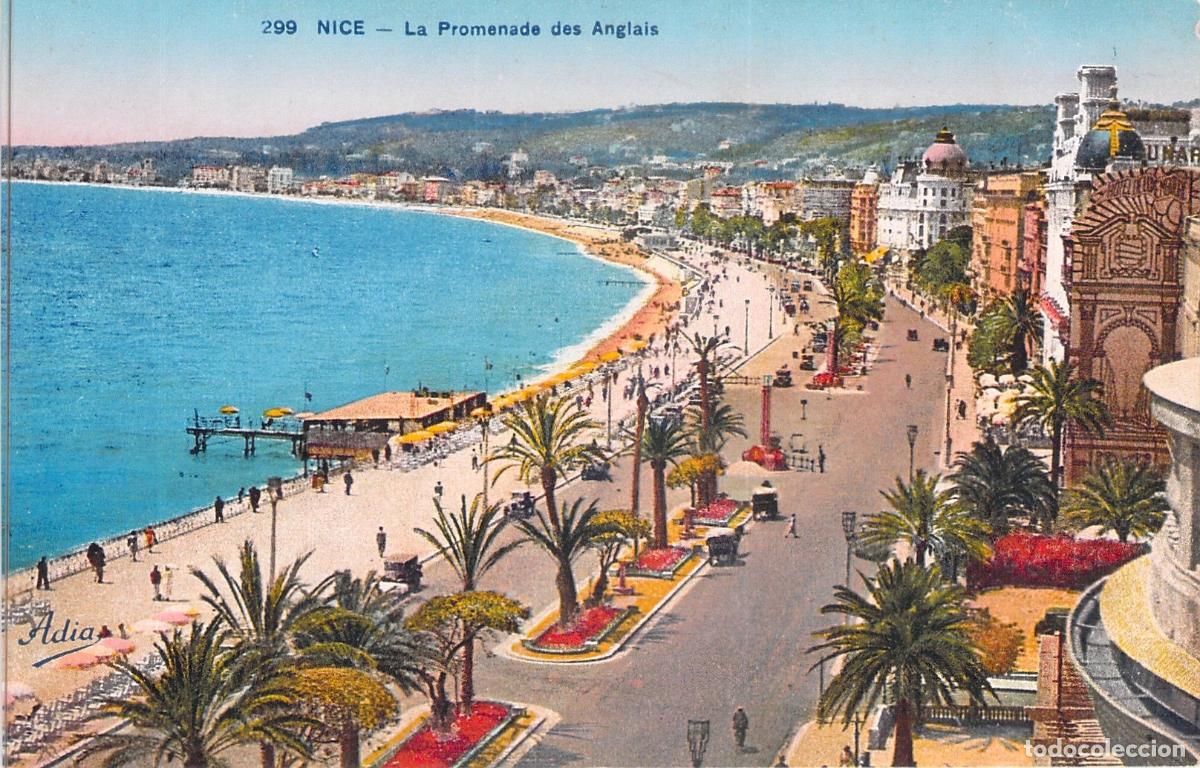 Postales: Postal de la Promenade des Anglais en Niza, Francia