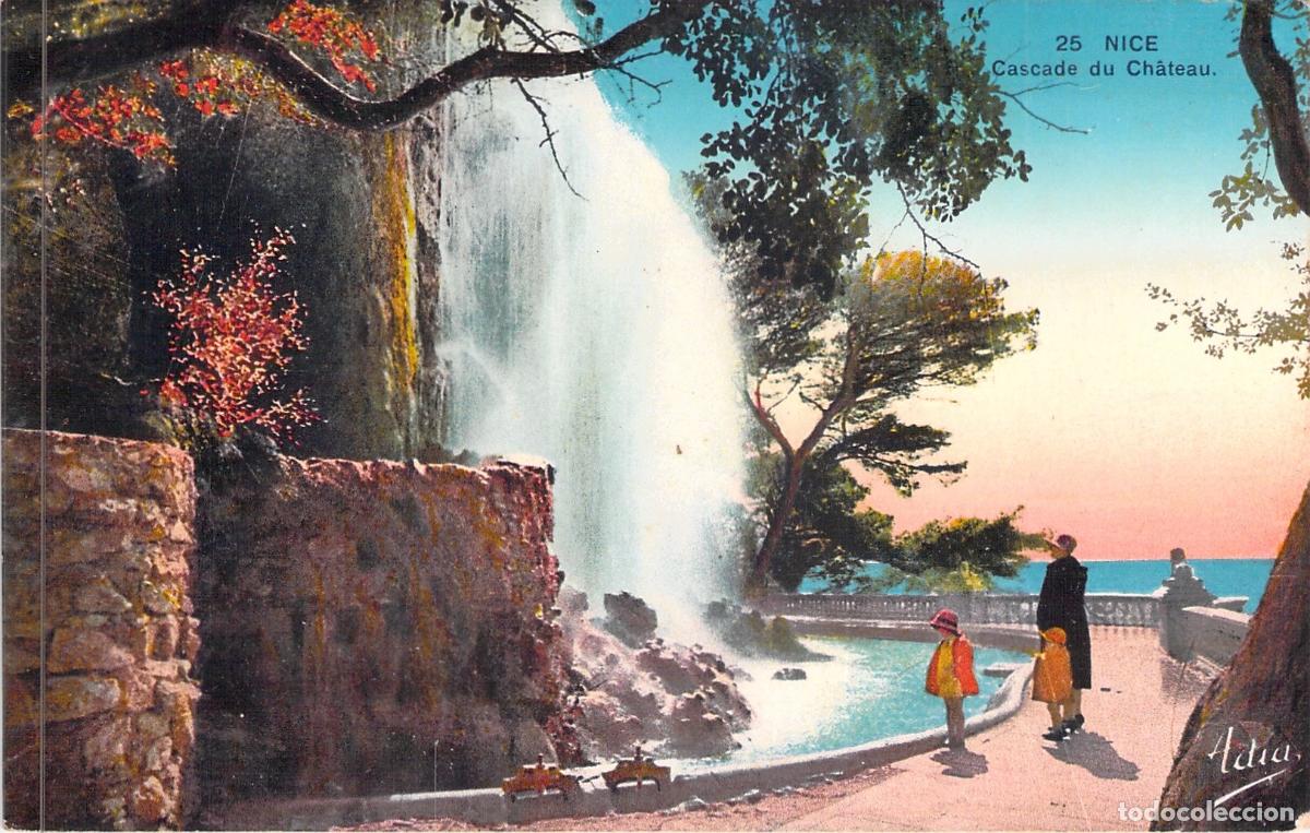 Postales: Postal de la Cascada del Castillo en Niza, Francia