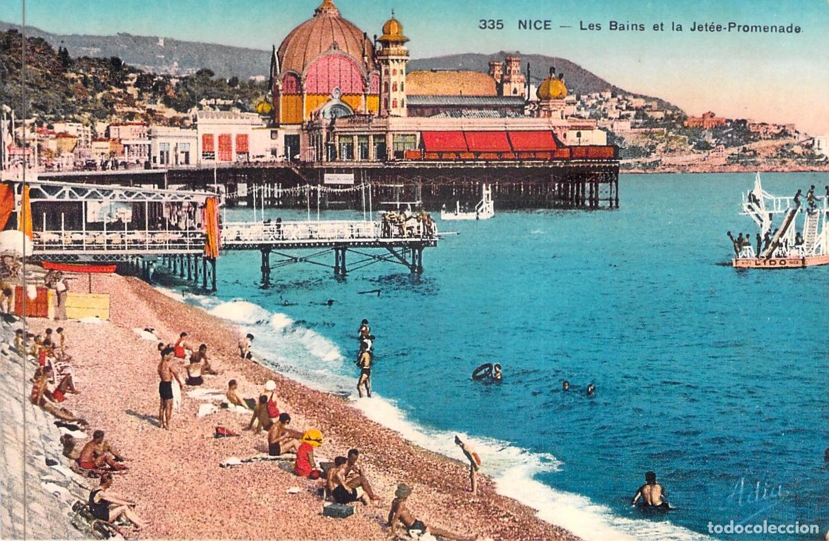 Postales: Postal de Niza: Los Ba&ntilde;os y el Muelle Jet&eacute;e-Promenade