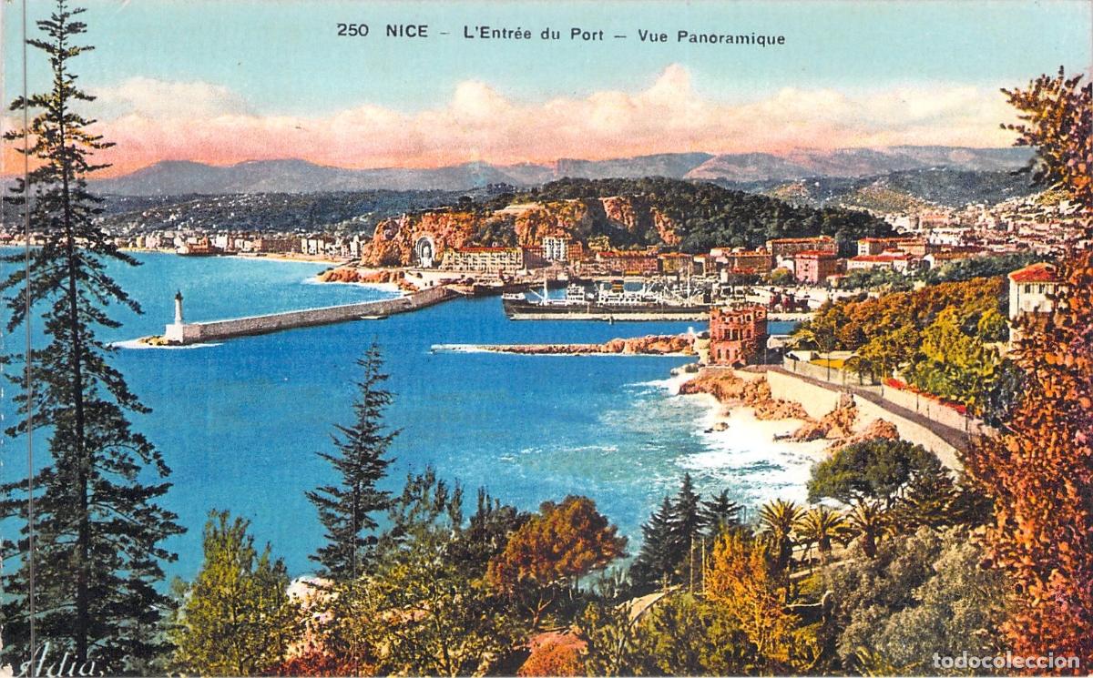 Postales: Postal de Niza - Entrada del Puerto y Vista Panor&aacute;mica