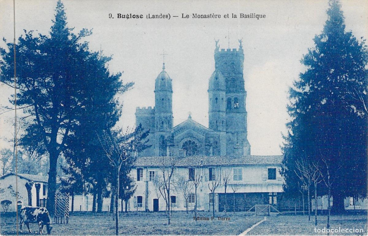 Postales: Postal de la Bas&iacute;lica y el Monasterio de Buglose, Landes, Francia