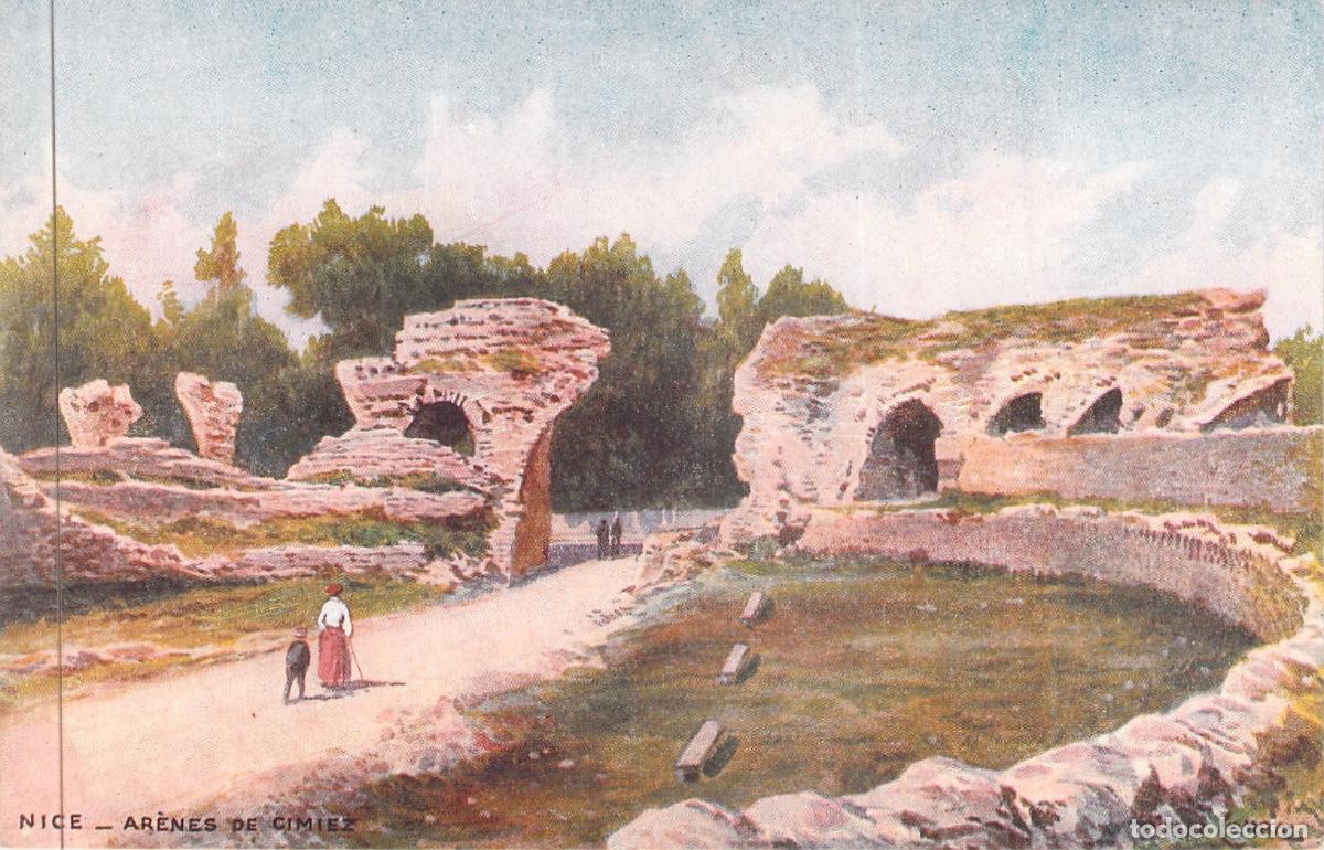 Postales: Postal Ar&egrave;nes de Cimiez en Niza, Francia - Ruinas Romanas