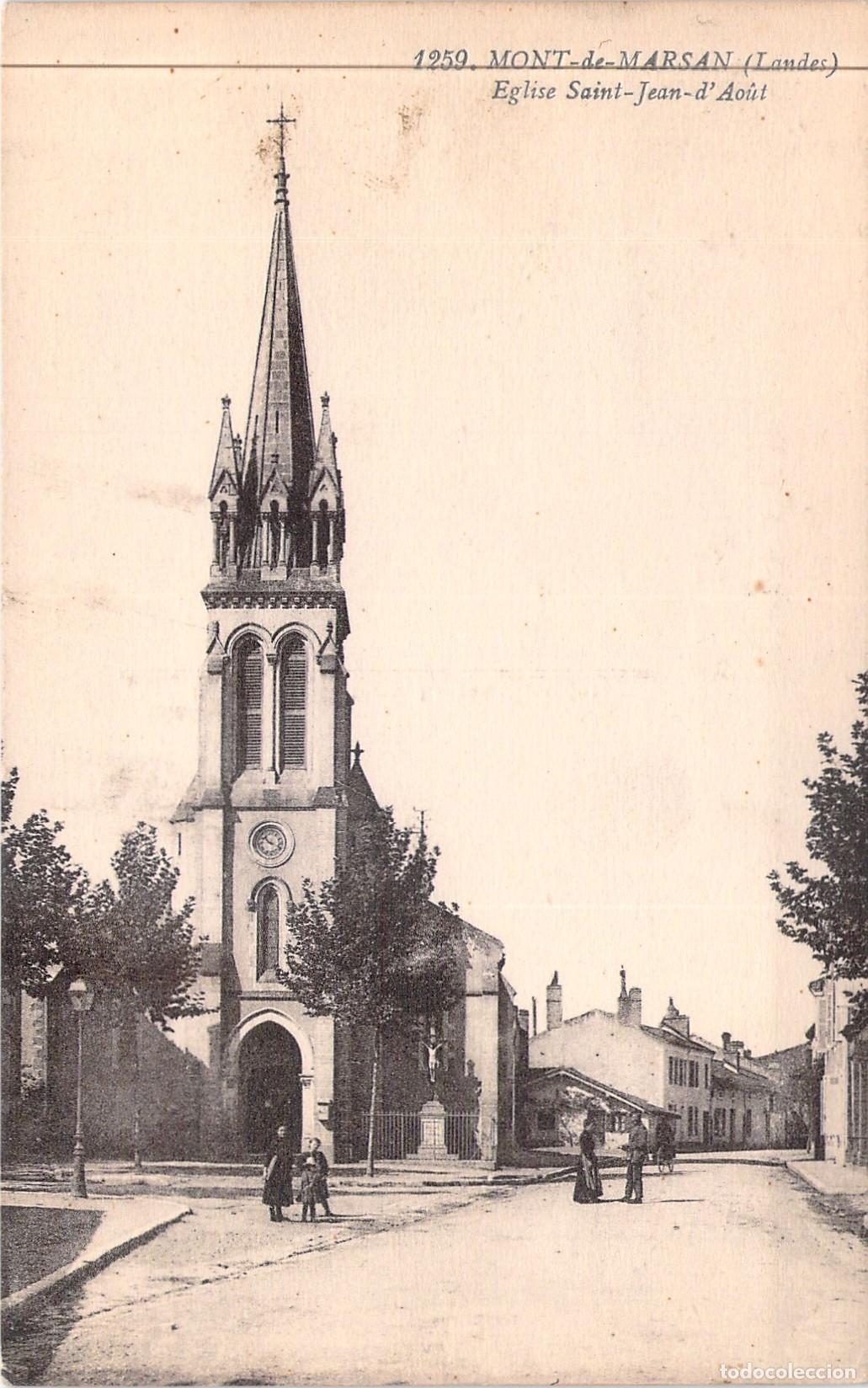 Postales: Postal de la Iglesia Saint-Jean-d'Ao&ucirc;t en Mont-de-Marsan, Landes