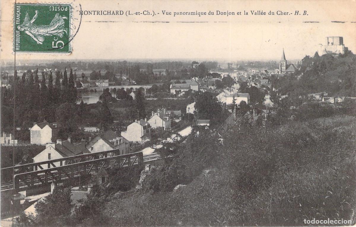 Postales: Postal de Montrichard: Vista Panor&aacute;mica del Torre&oacute;n y el Valle del Cher