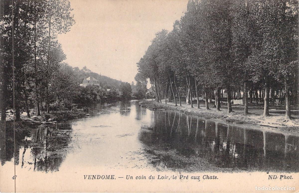 Postales: Postal de Vend&ocirc;me: El r&iacute;o Loir y el Pr&eacute; aux Chats, Francia