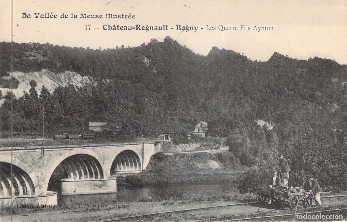 Postales: Postal de Ch&acirc;teau-Regnault Bogny, Valle del Meuse y Puente de Piedra