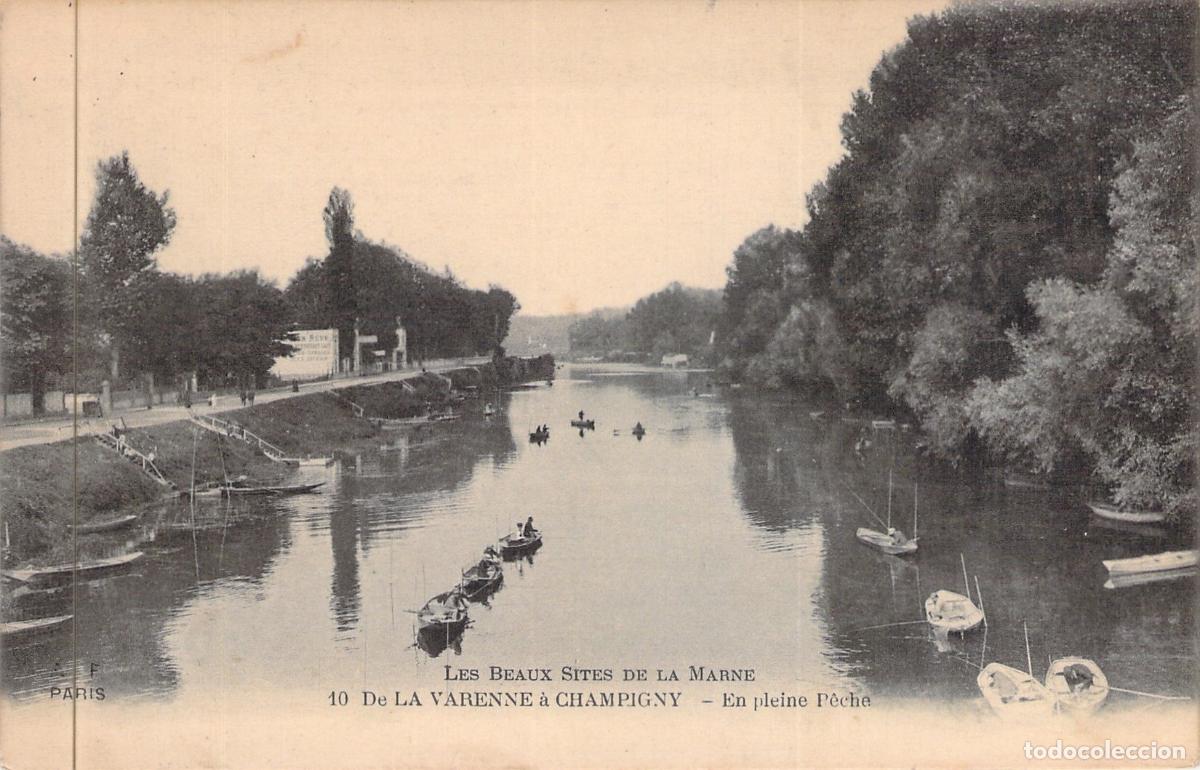 Postales: Postal de Pescadores en el R&iacute;o Marne, Champigny a La Varenne
