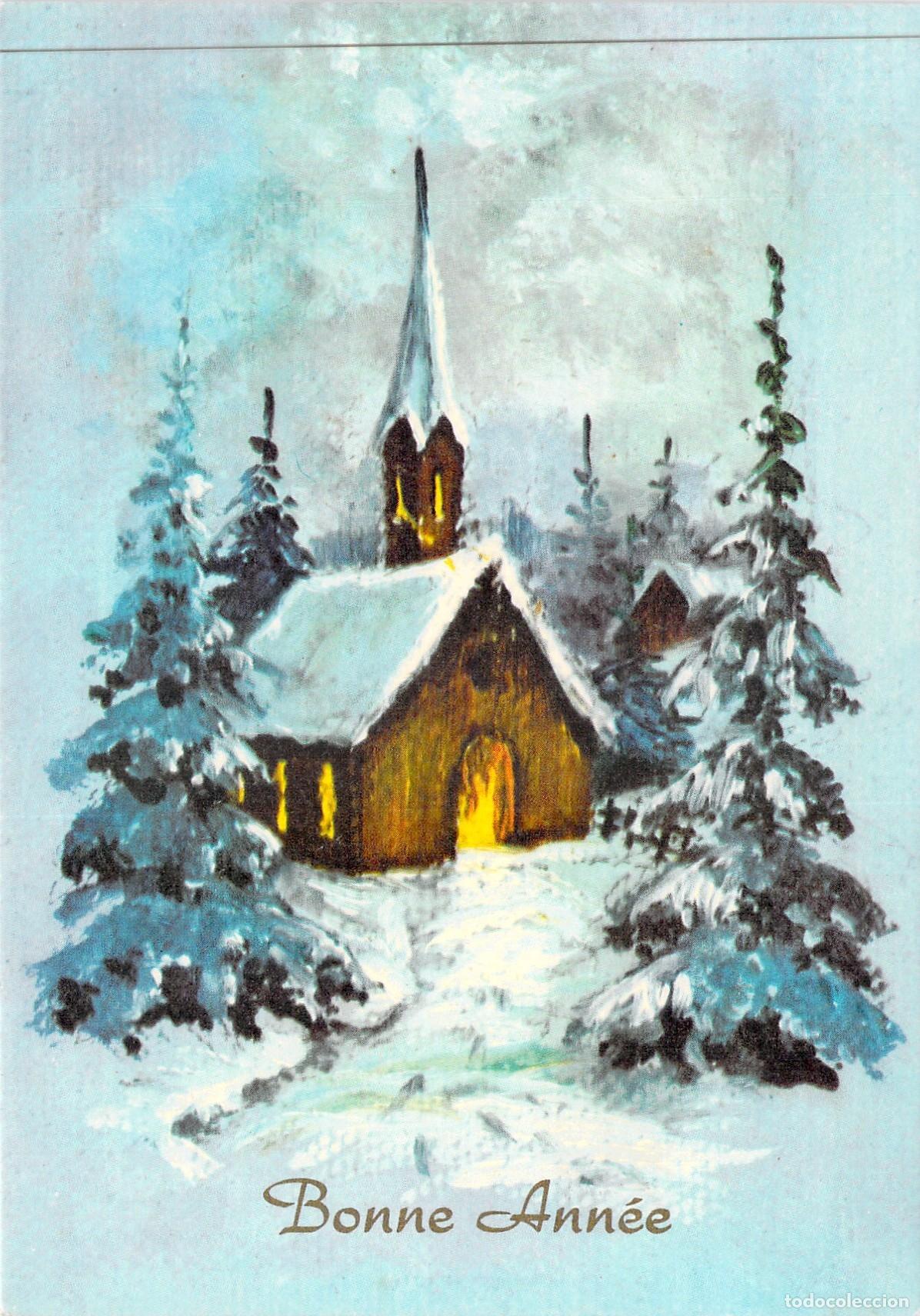 Postales: Postal de A&ntilde;o Nuevo con Iglesia en Paisaje Nevado