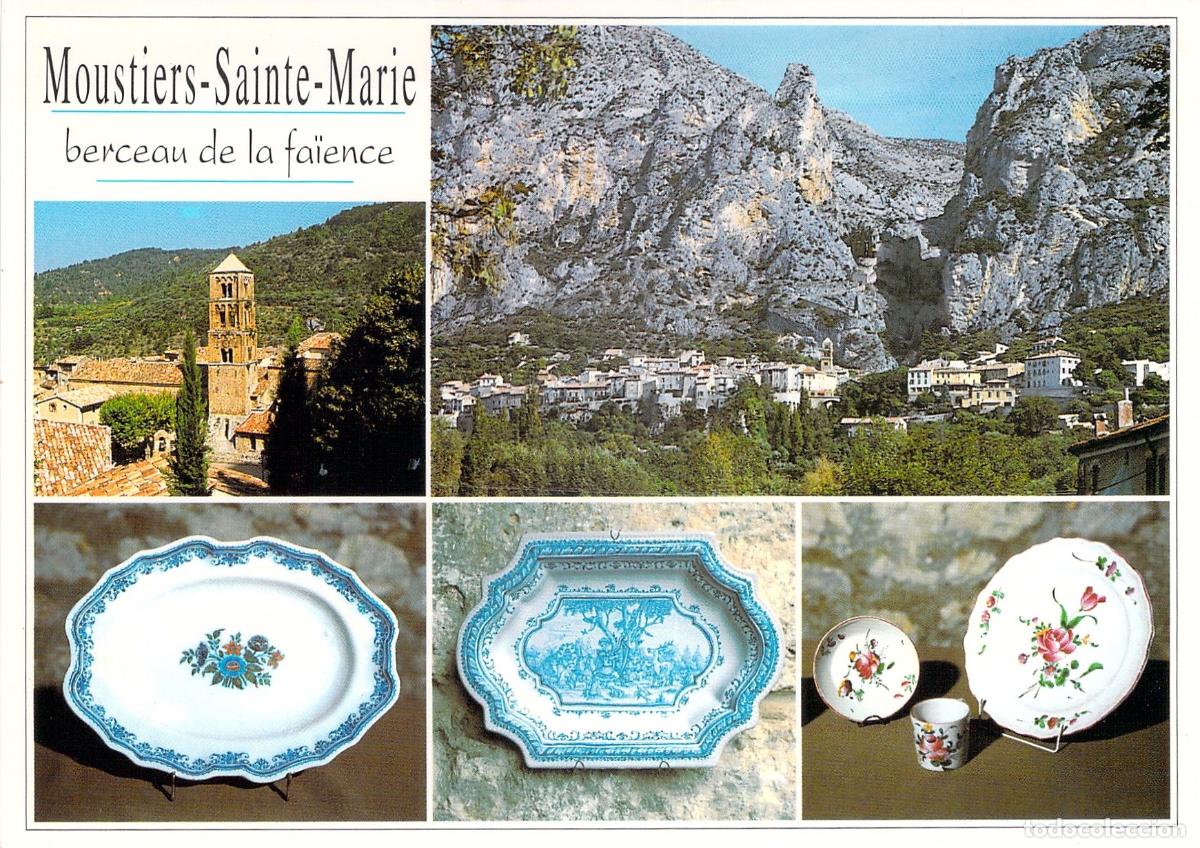Postales: Postal de Moustiers-Sainte-Marie y su loza tradicional de Provenza