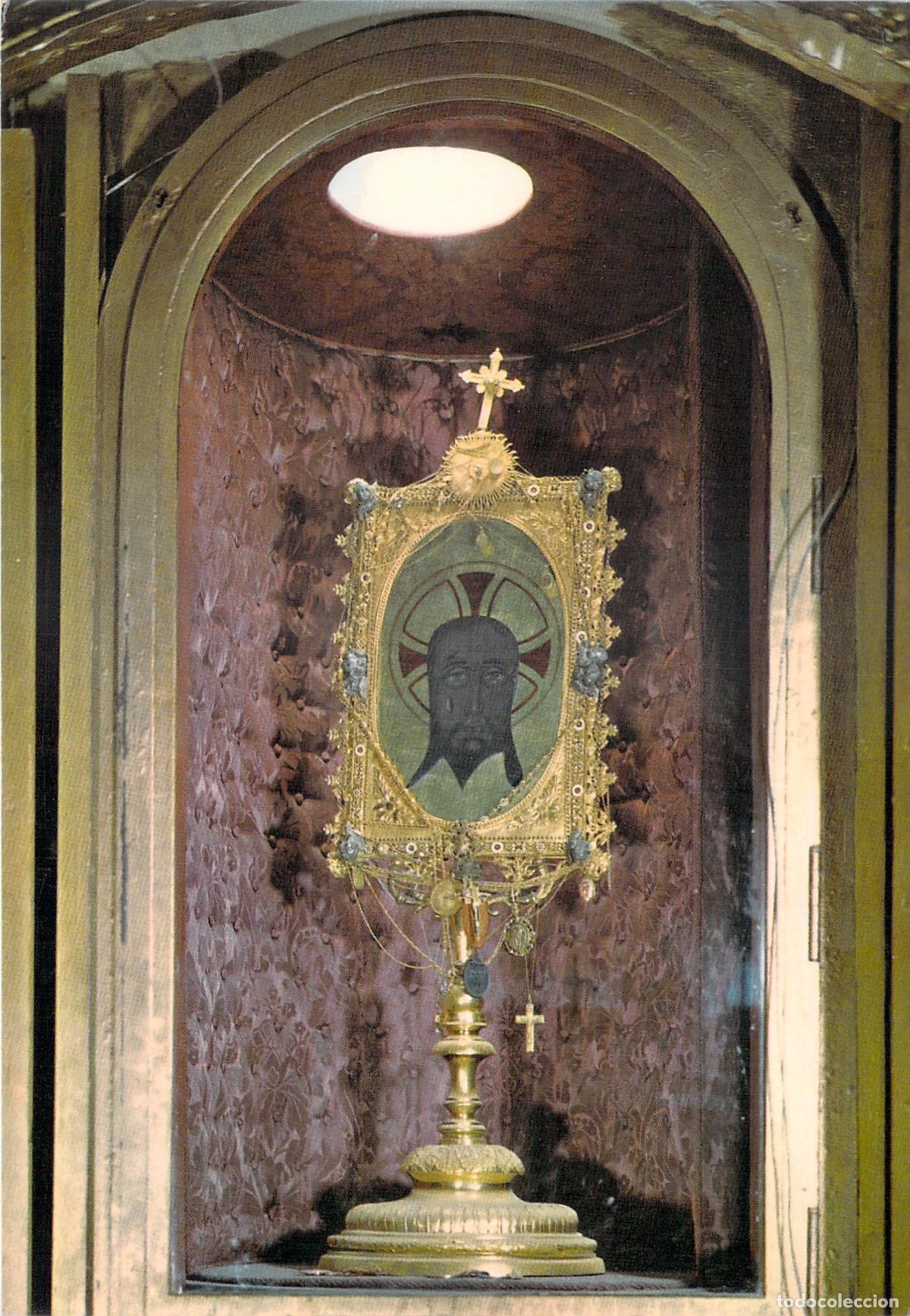 Postales: Postal del Santo Rostro de Jes&uacute;s en Relicario Dorado