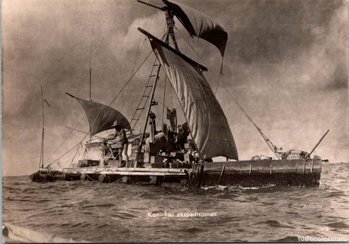Postales: Noruega - La expedici&oacute;n Kon-Tiki (Kon-Tiki ekspedisjonen) - Postal - 149x103mm - Thor Heyerdahl