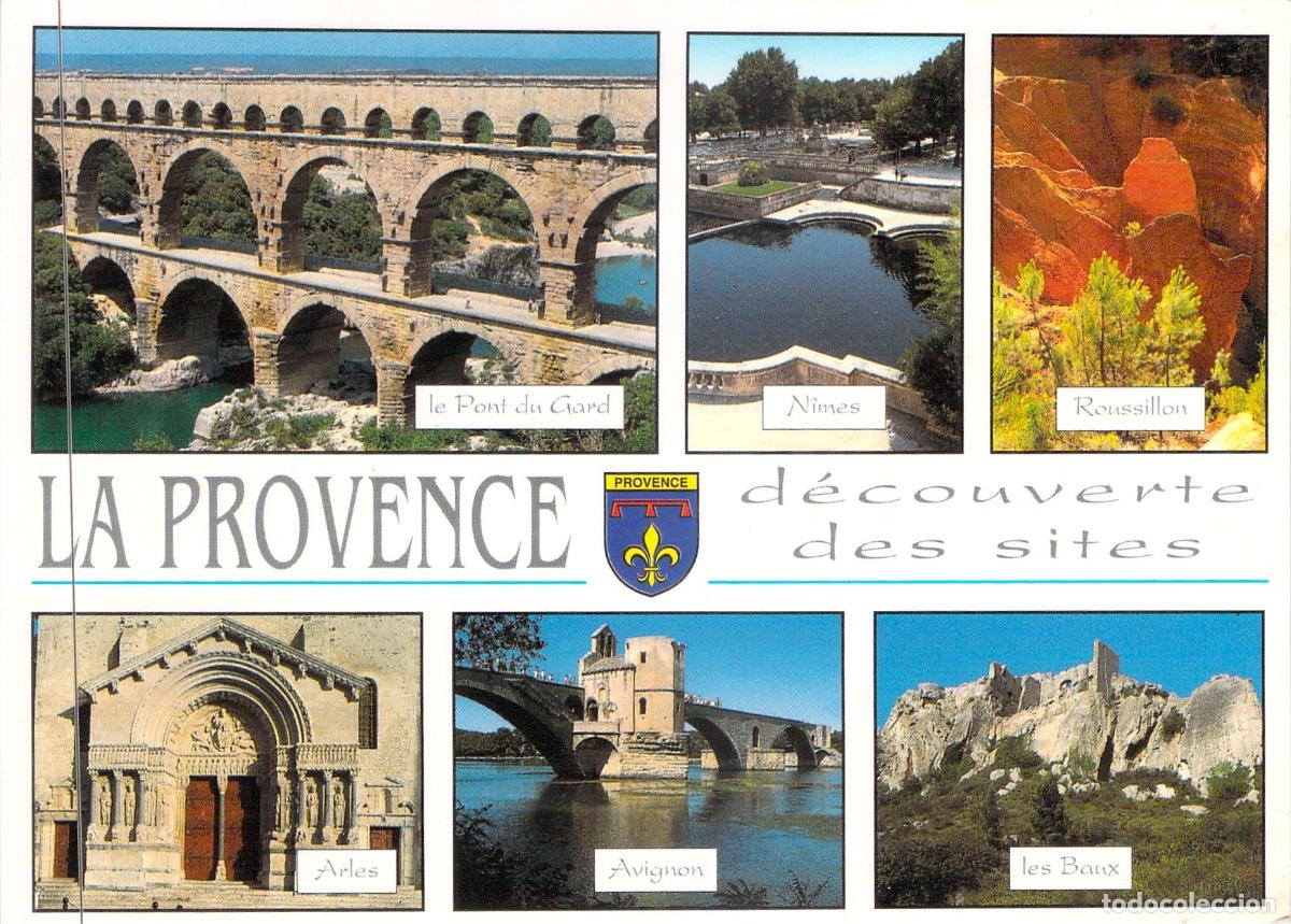 Postales: Postal de La Provenza, Francia: Pont du Gard, Avignon y Sitios Hist&oacute;ricos