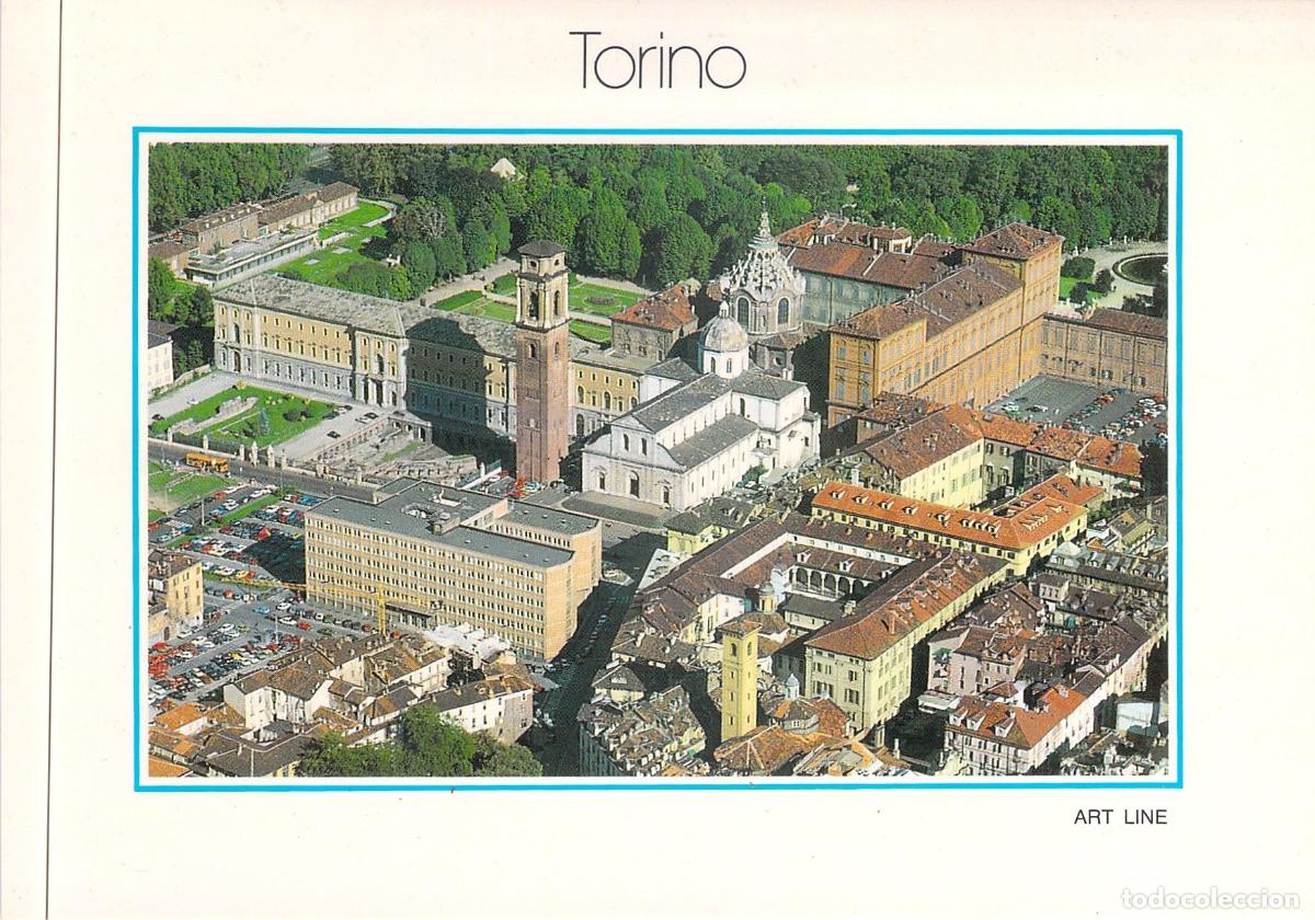 Postales: Postal de Tur&iacute;n: Vista A&eacute;rea del Palazzo Madama y el Duomo