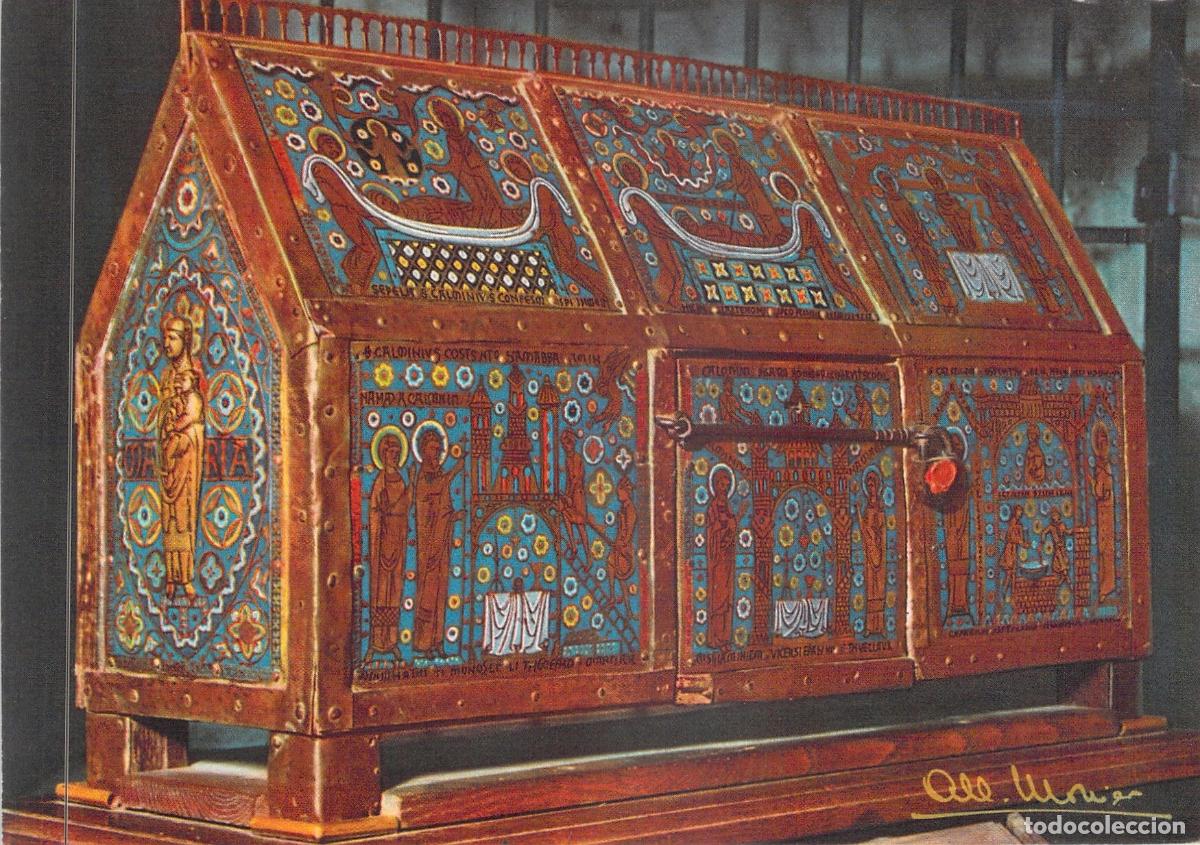 Postales: Postal de Riom, Francia: El Relicario de San Calmin, Iglesia de San Pedro