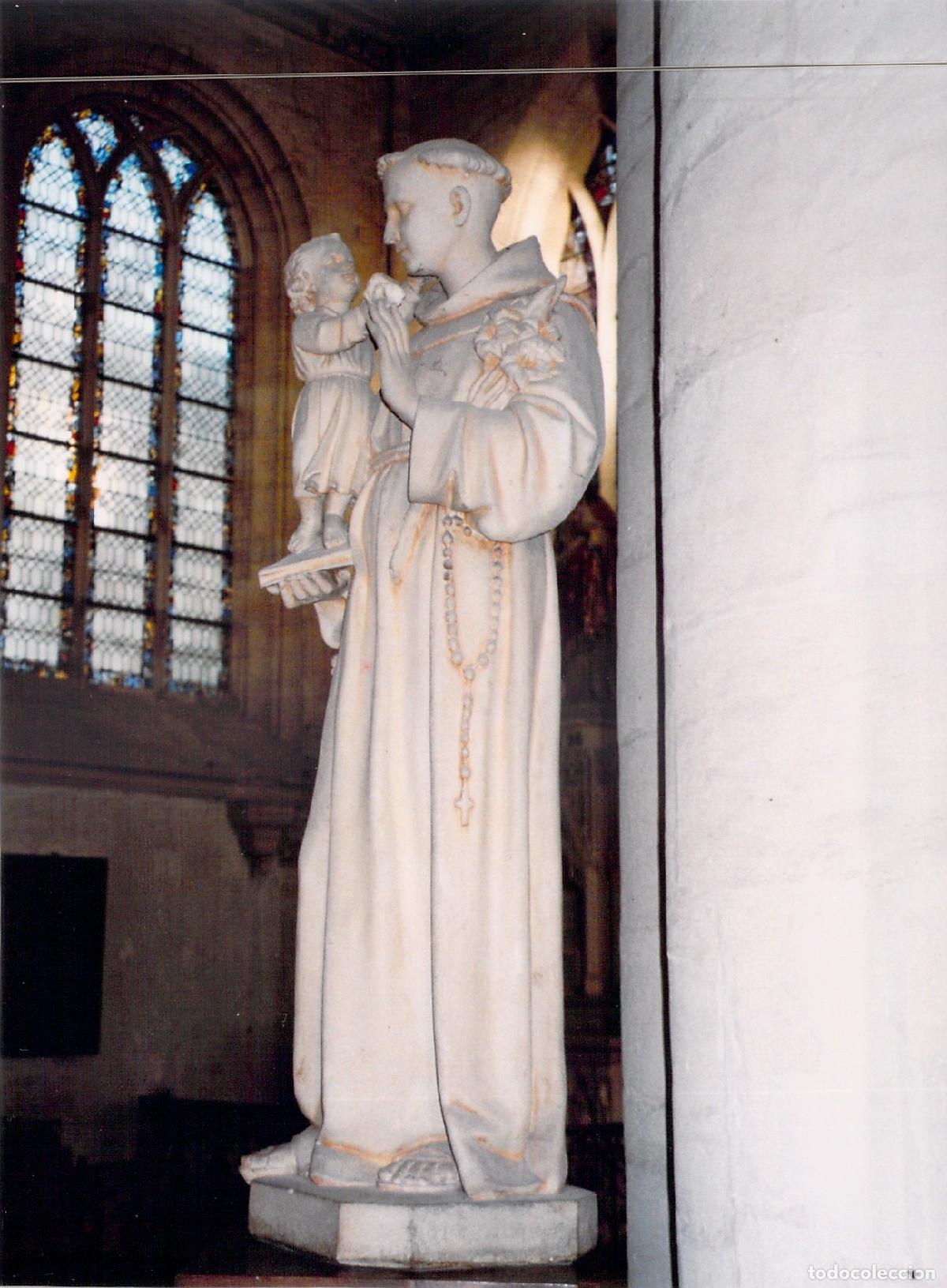 Postales: Postal de la Estatua de San Antonio en la Iglesia de San Pedro, Coutances