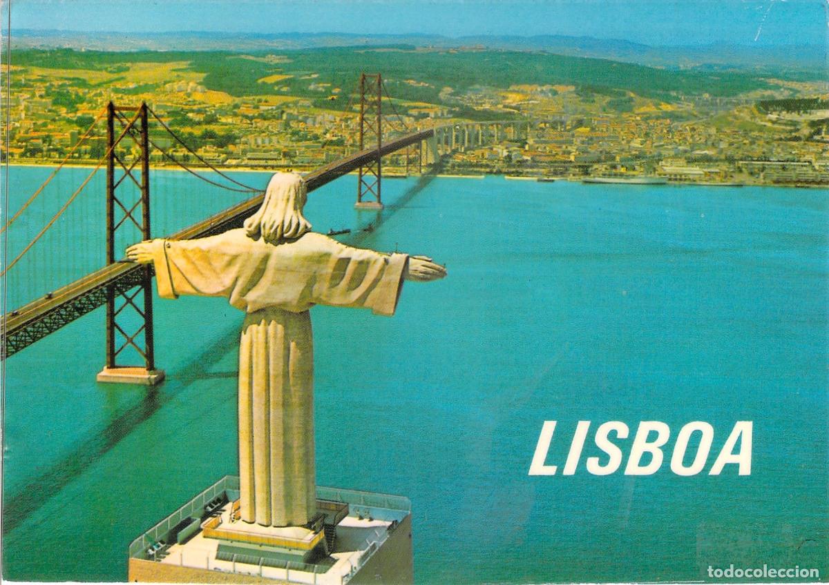 Postales: Postal de Lisboa: Estatua del Cristo Rey y Puente 25 de Abril