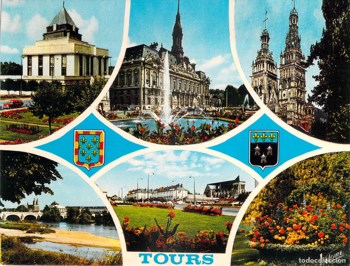 Postales: Postal Multi-vista de Tours, Valle del Loira, Francia