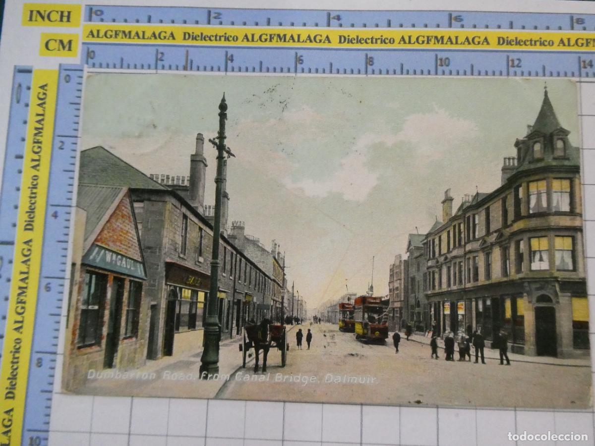Postales: POSTAL DE REINO UNIDO GRAN BRETA&Ntilde;A. ESCOCIA. DALMUIR DUMBARRON ROAD TRANVIAS . MATASELLOS 1906. 1753