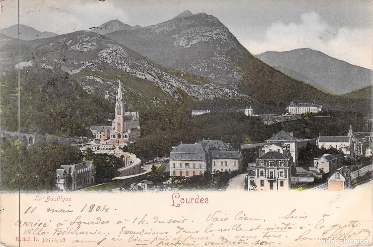 Cartes Postales: Postal de la Bas&iacute;lica de Lourdes en los Pirineos Franceses
