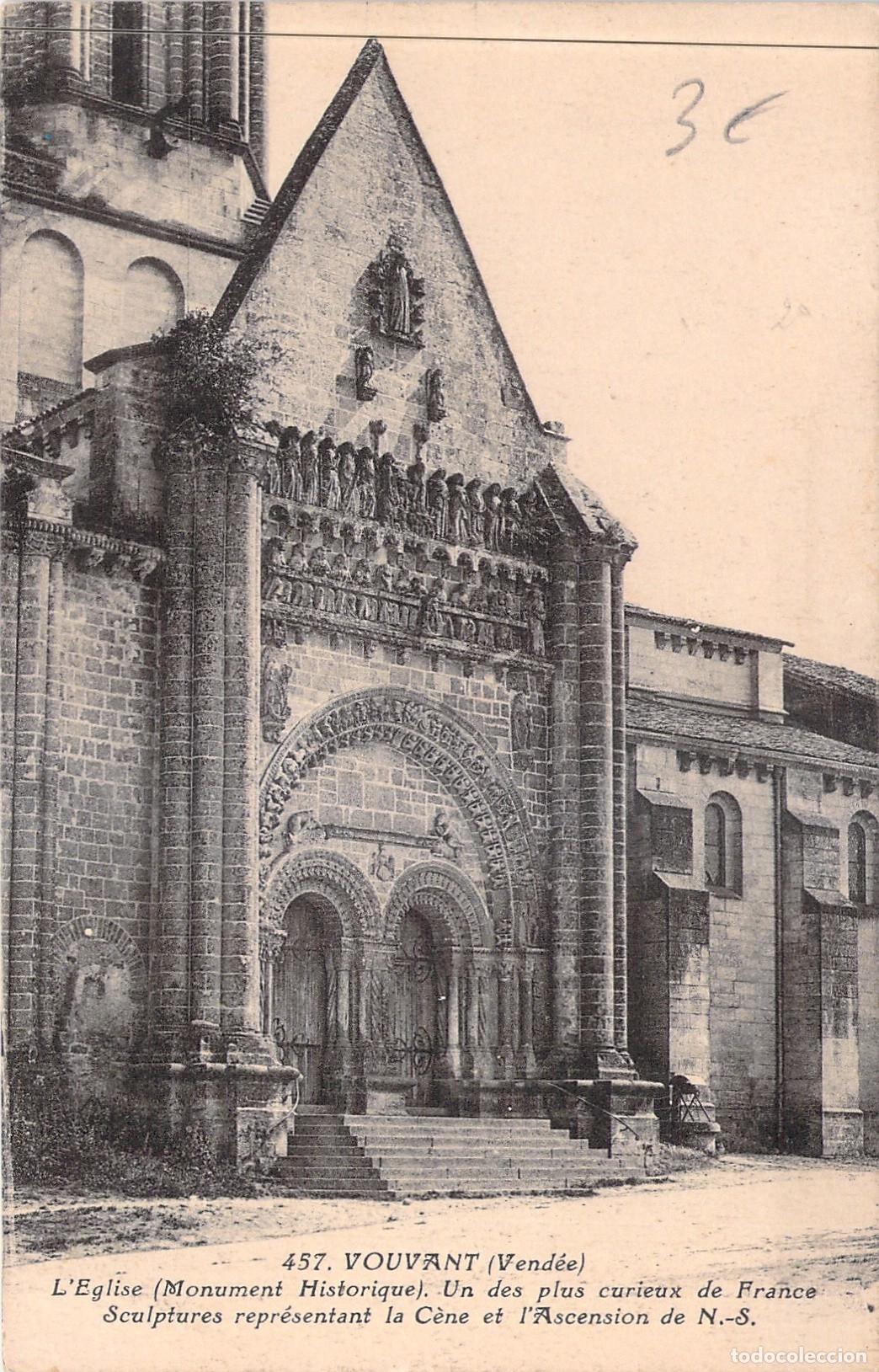 Postkarten: Postal de la Iglesia de Vouvant, Vend&eacute;e - Monumento Hist&oacute;rico de Francia