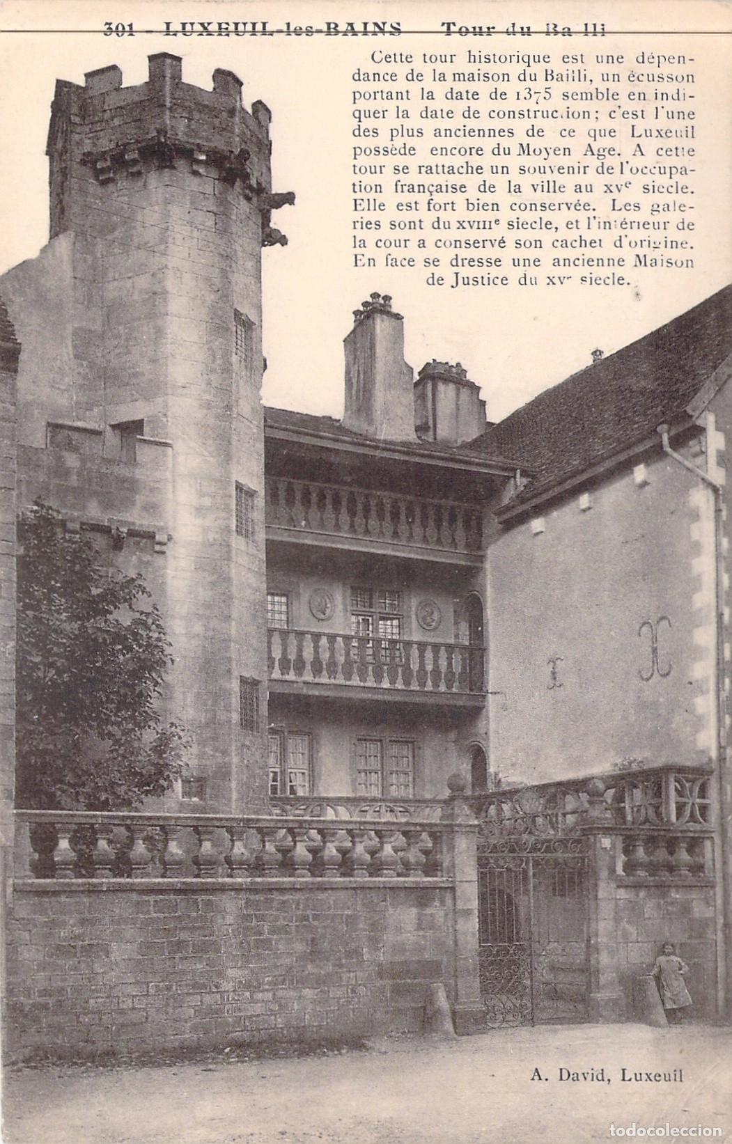 Postkarten: Postal de la Torre del Bail&iacute;o en Luxeuil-les-Bains, Francia