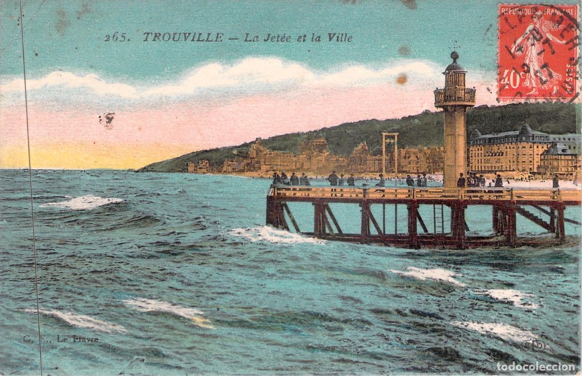 Postkarten: Postal de Trouville-sur-Mer, Francia: El Muelle y la Ciudad