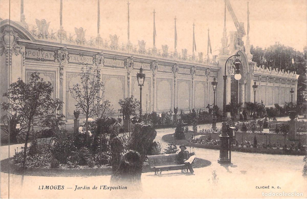 Postkarten: Postal de Limoges - Jard&iacute;n de la Exposici&oacute;n y Pabell&oacute;n de Porcelana