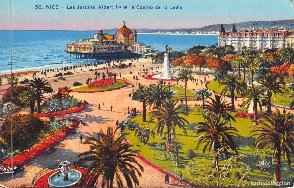 Cartes Postales: Postal de Niza, Jardines Albert 1er y el Casino de la Jet&eacute;e, Francia