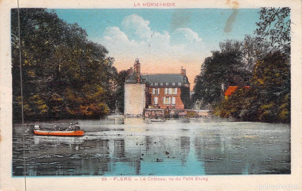Postales: Postal de Flers - Castillo y Peque&ntilde;o Estanque en Normand&iacute;a