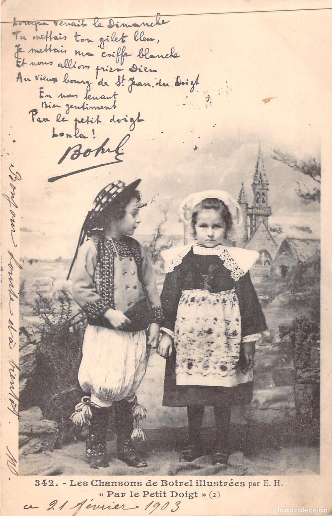 Postales: Postal de Ni&ntilde;os con Trajes Regionales de Breta&ntilde;a Francia
