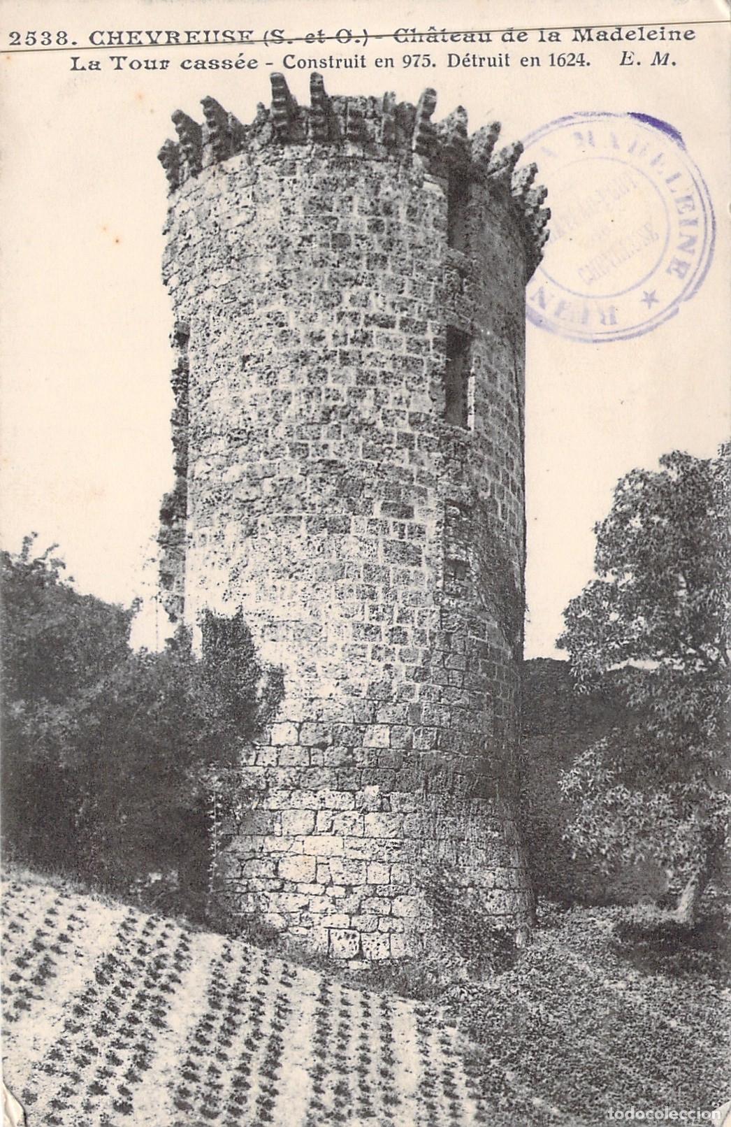Postales: Postal Castillo de la Madeleine Chevreuse Francia Torre Quebrada