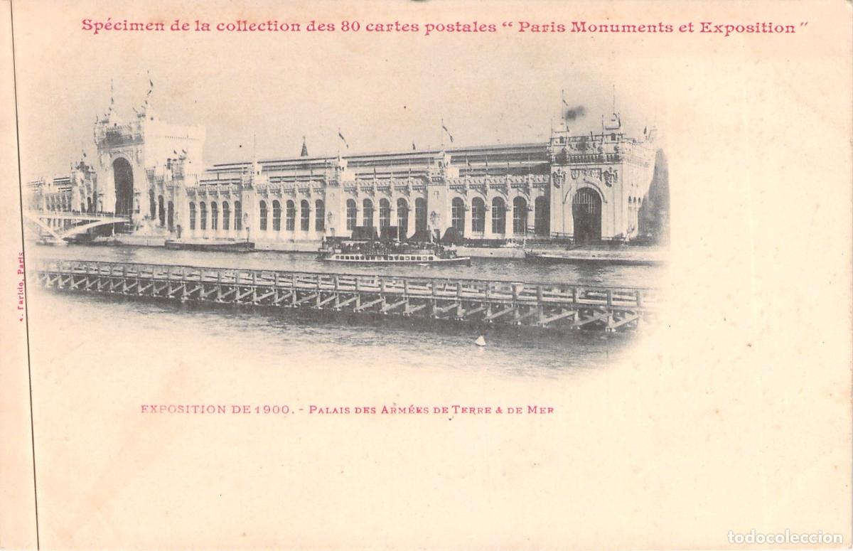 Postales: Postal Exposici&oacute;n Universal 1900 Par&iacute;s Palacio de los Ej&eacute;rcitos