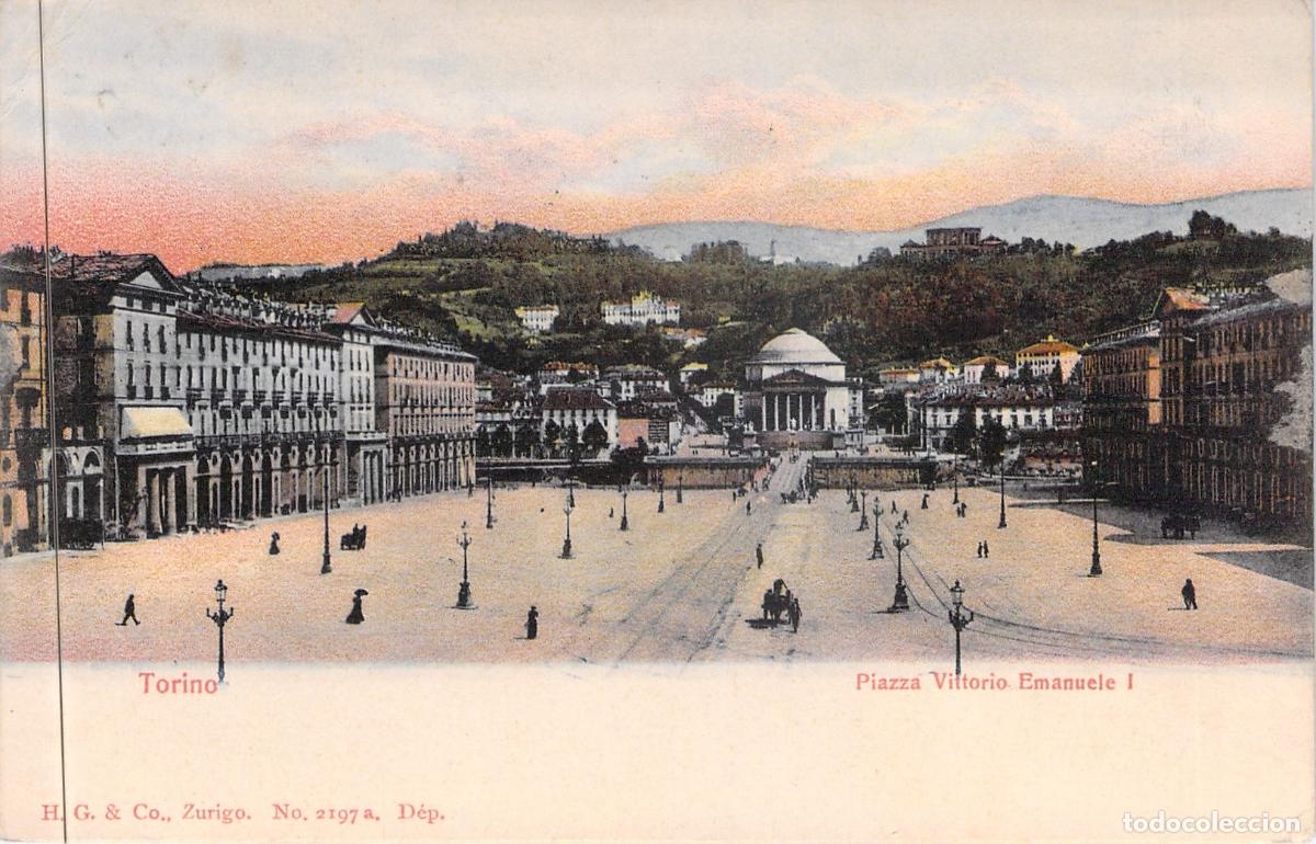 Postales: Postal de la Piazza Vittorio Emanuele I en Torino, Italia
