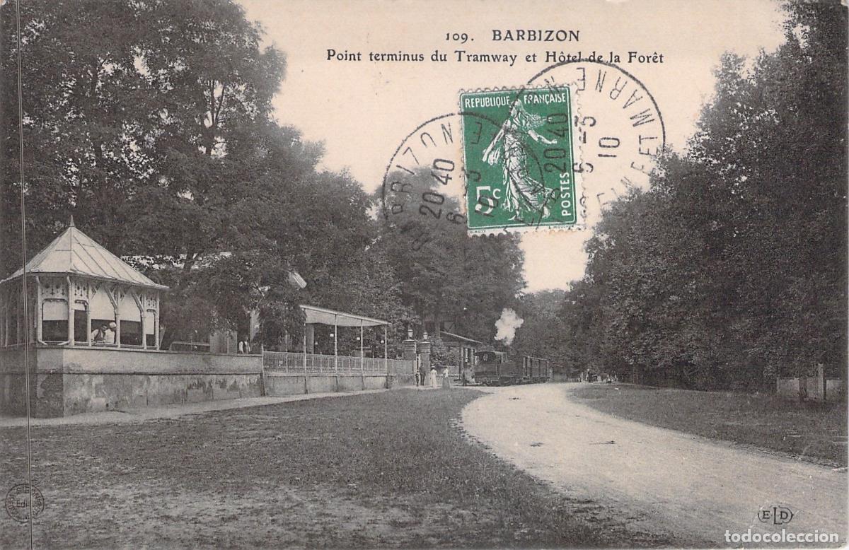 Postales: Postal de Barbizon: Terminal del Tranv&iacute;a y Hotel de la For&ecirc;t