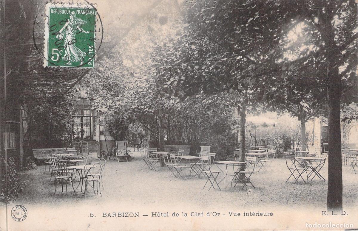 Postales: Postal del Hotel de la Clef d'Or en Barbizon, Francia