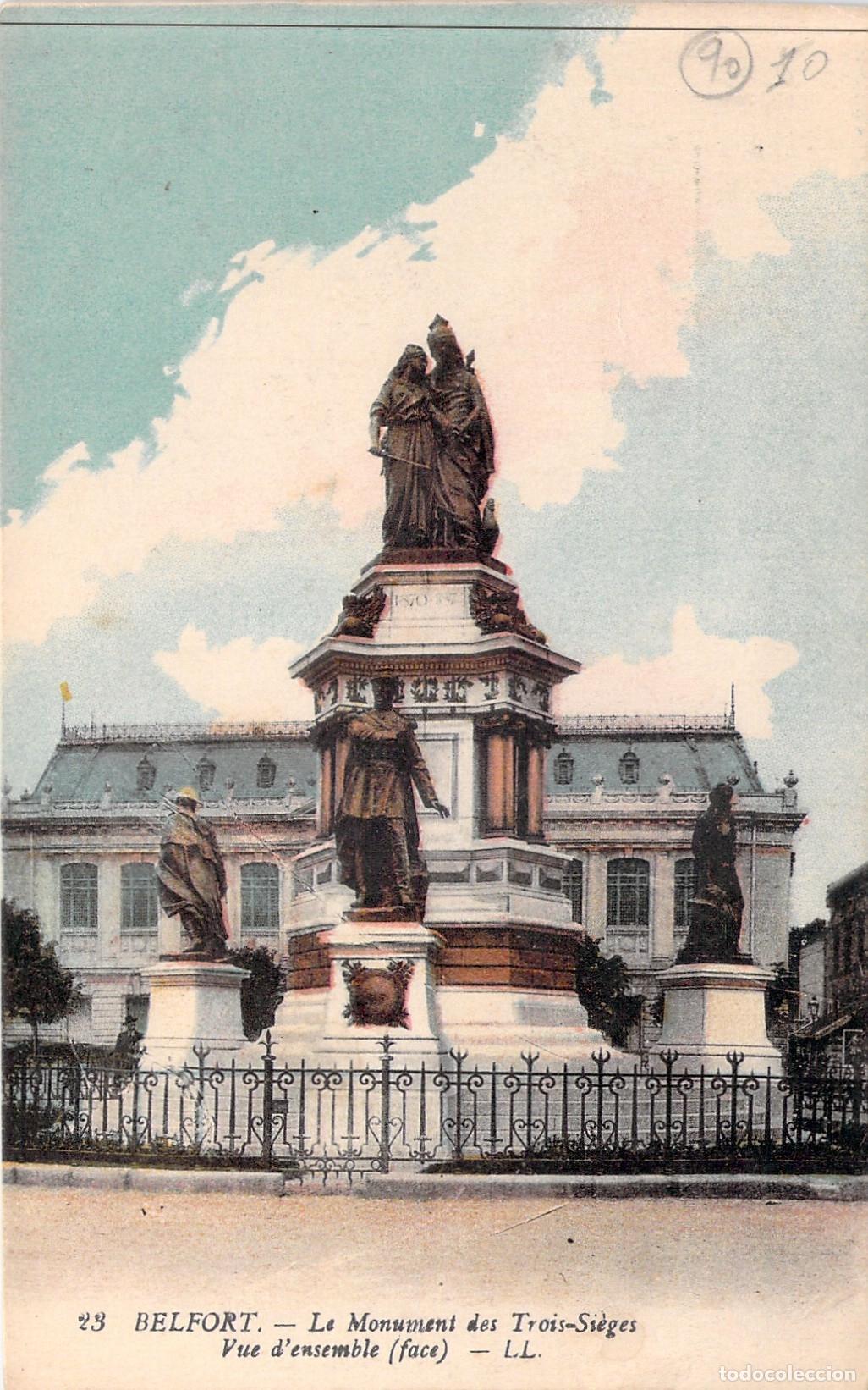 Postales: Postal de Belfort: Monumento de los Tres Sitios, Vista Frontal