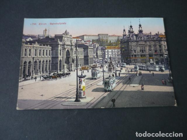 Postales: ZURICH SUIZA PLAZA DE LA ESTACION POSTAL