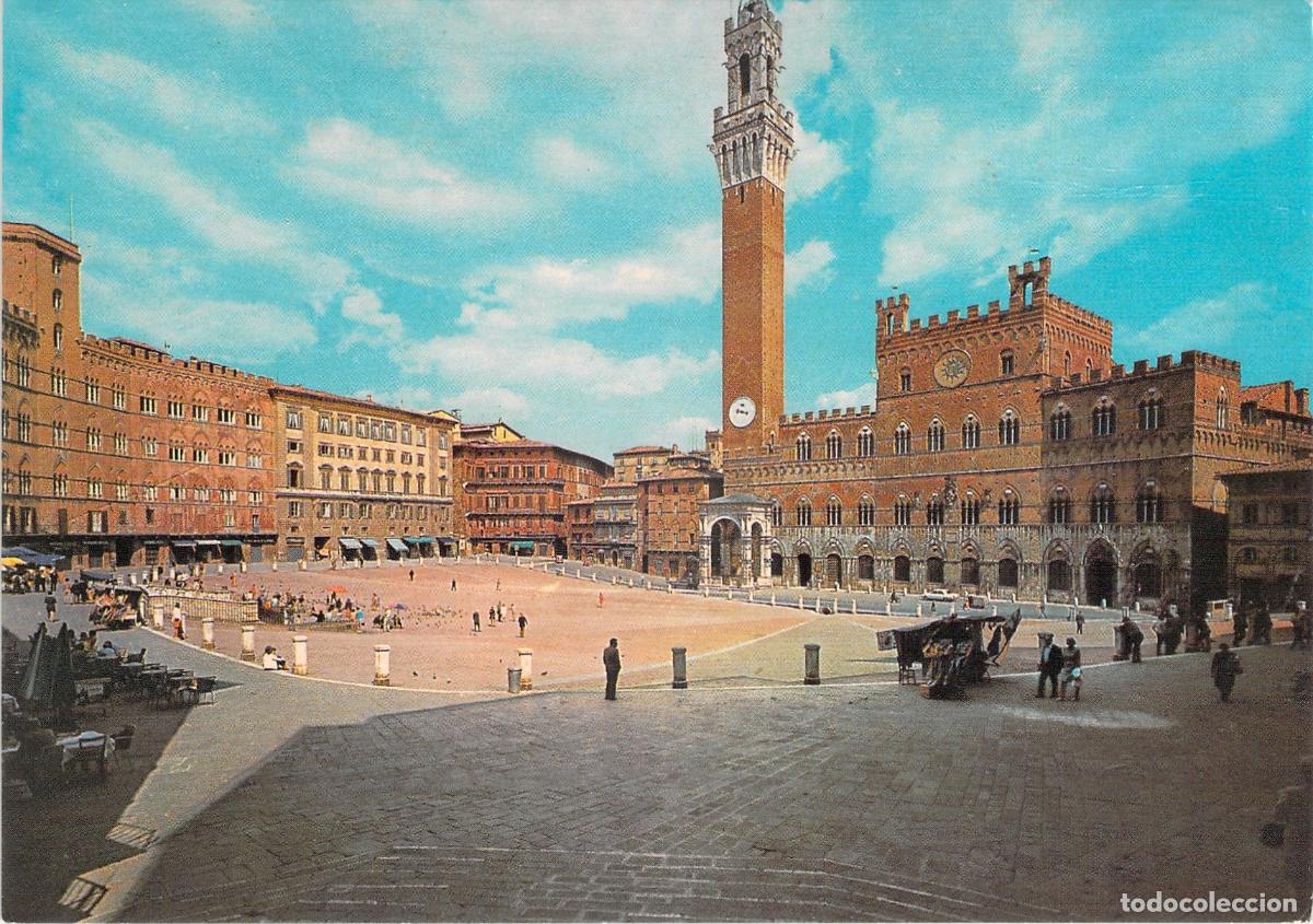 Postcards: Postal de la Piazza del Campo y Torre del Mangia en Siena