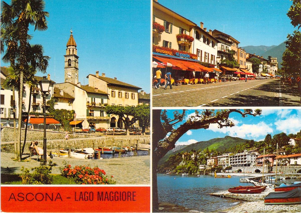 Postcards: Postal Multi-vista de Ascona, Lago Maggiore, Suiza