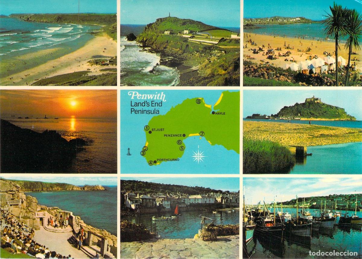 Postcards: Postal de la Pen&iacute;nsula de Penwith, Land's End, Cornwall, Inglaterra