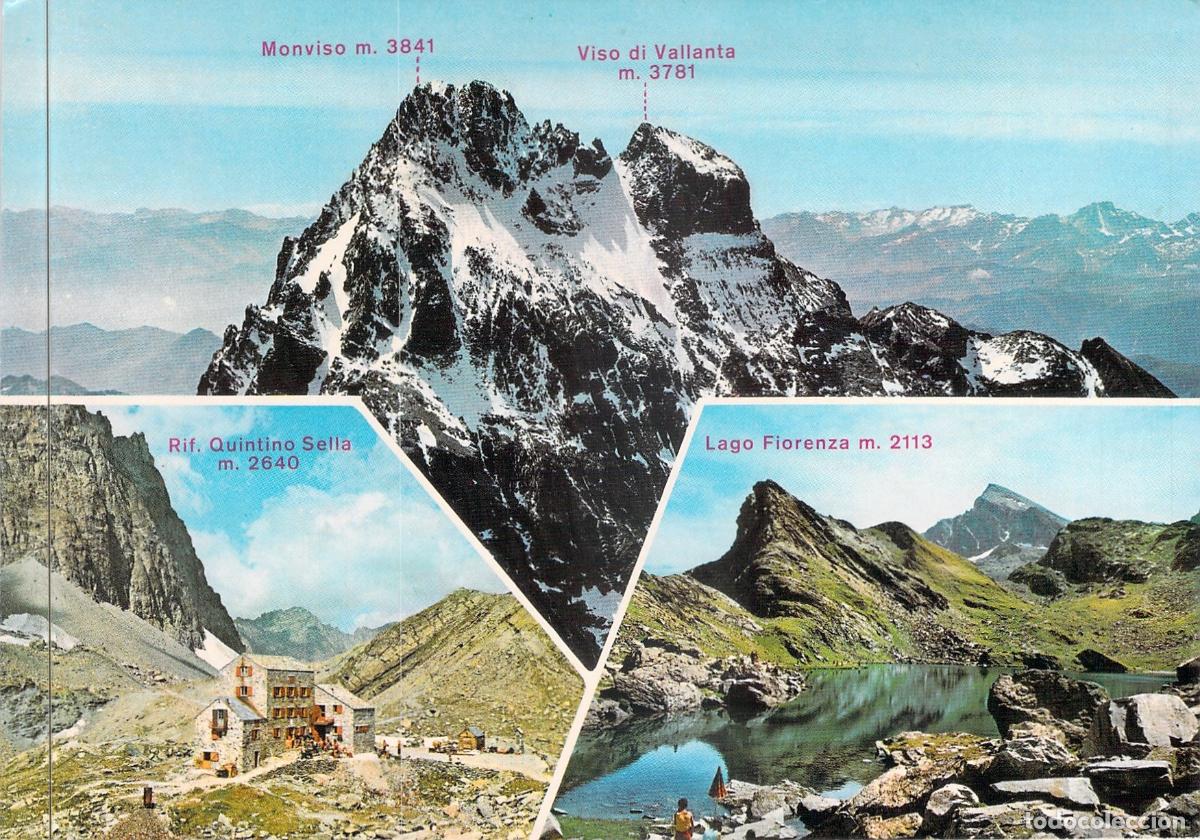 Postcards: Postal de los Alpes Coc&iacute;os, Grupo del Monviso y Lago Fiorenza