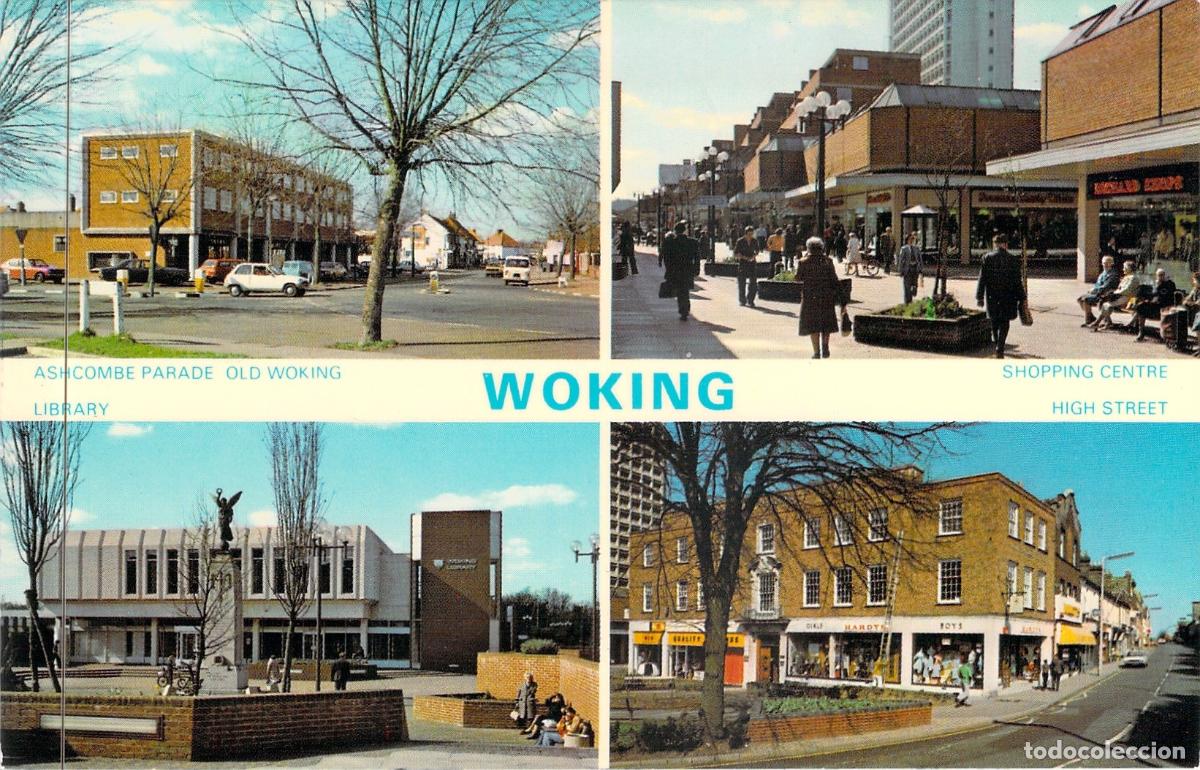 Postcards: Postal Multi-vista de Woking, Surrey, Inglaterra - Vistas Urbanas