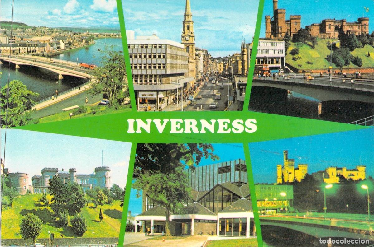 Postales: Postal Multi-vista de Inverness Escocia Castillo y R&iacute;o Ness