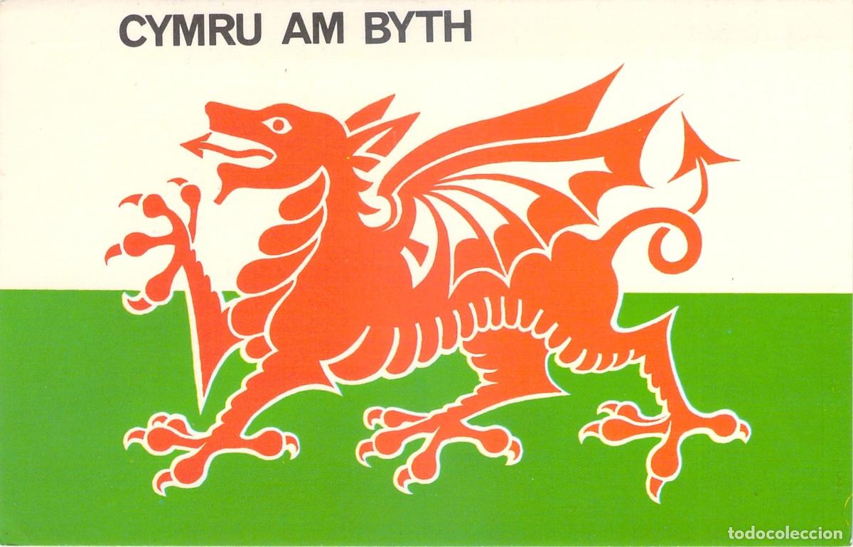 Postcards: Postal de la Bandera de Gales con el Drag&oacute;n Rojo Cymru Am Byth