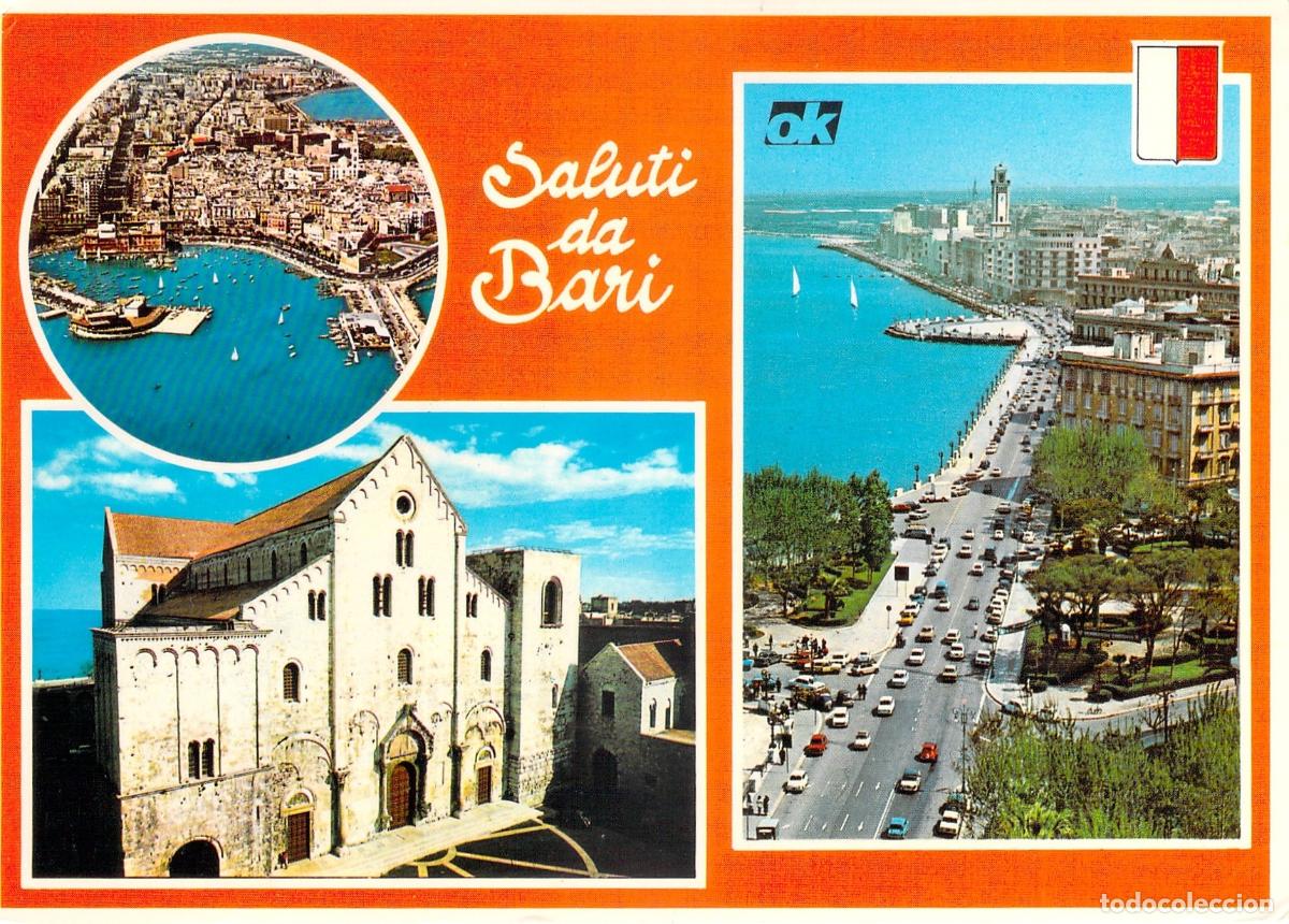 Postcards: Postal de Bari, Italia - Vistas de la Bas&iacute;lica de San Nicol&aacute;s y Puerto