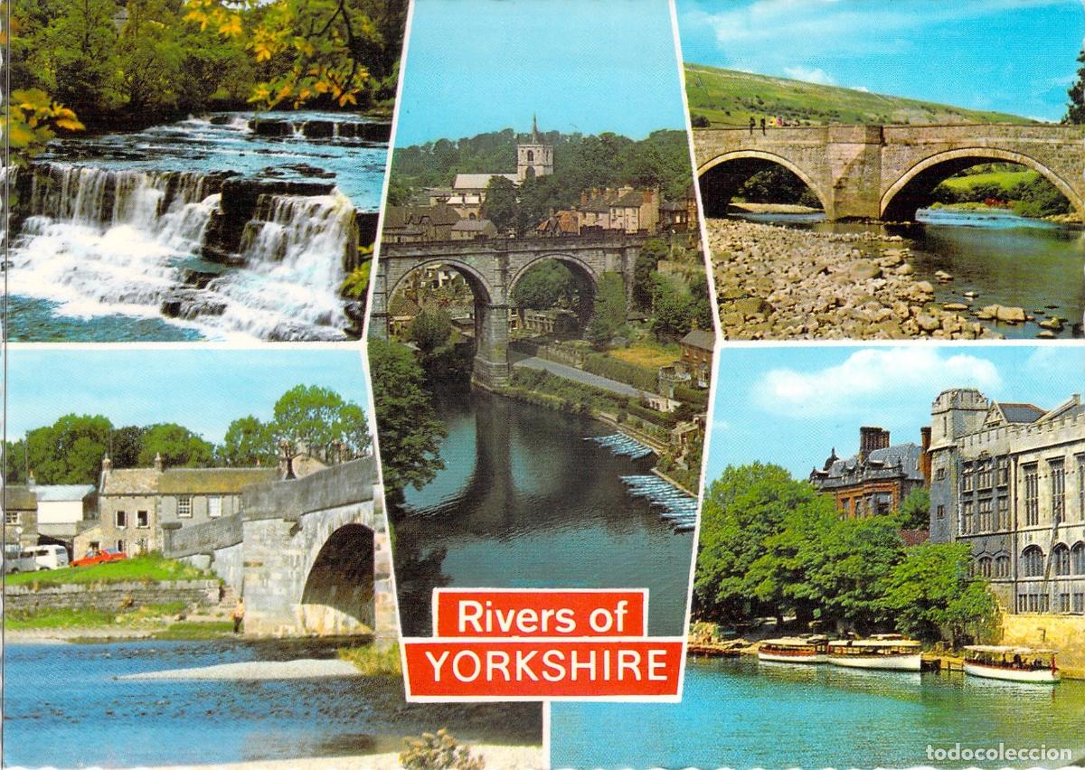 Cartoline: Postal R&iacute;os de Yorkshire Inglaterra Multivista Aysgarth York Knaresborough